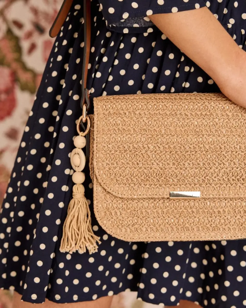 Polin et moi Bolsos*Bandolera Rafia Vera beige