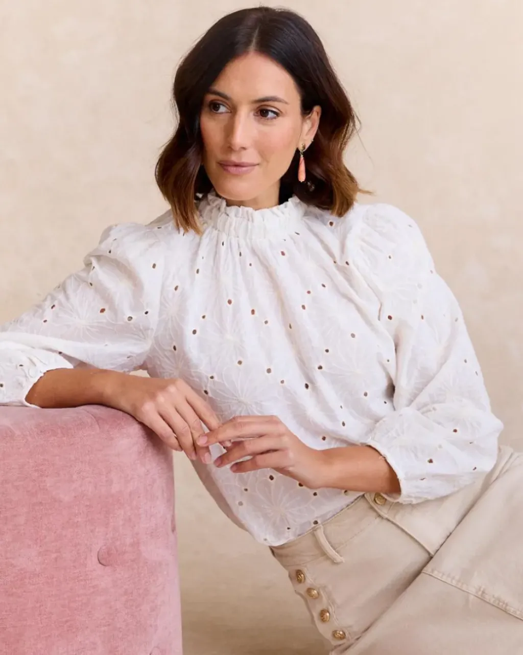 Polin et moi Blusas Y Camisas*Blusa Bordada Francesca blanco