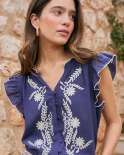 Polin et moi Maternidad|Blusas Y Camisas*Blusa Bordada Greta Marino