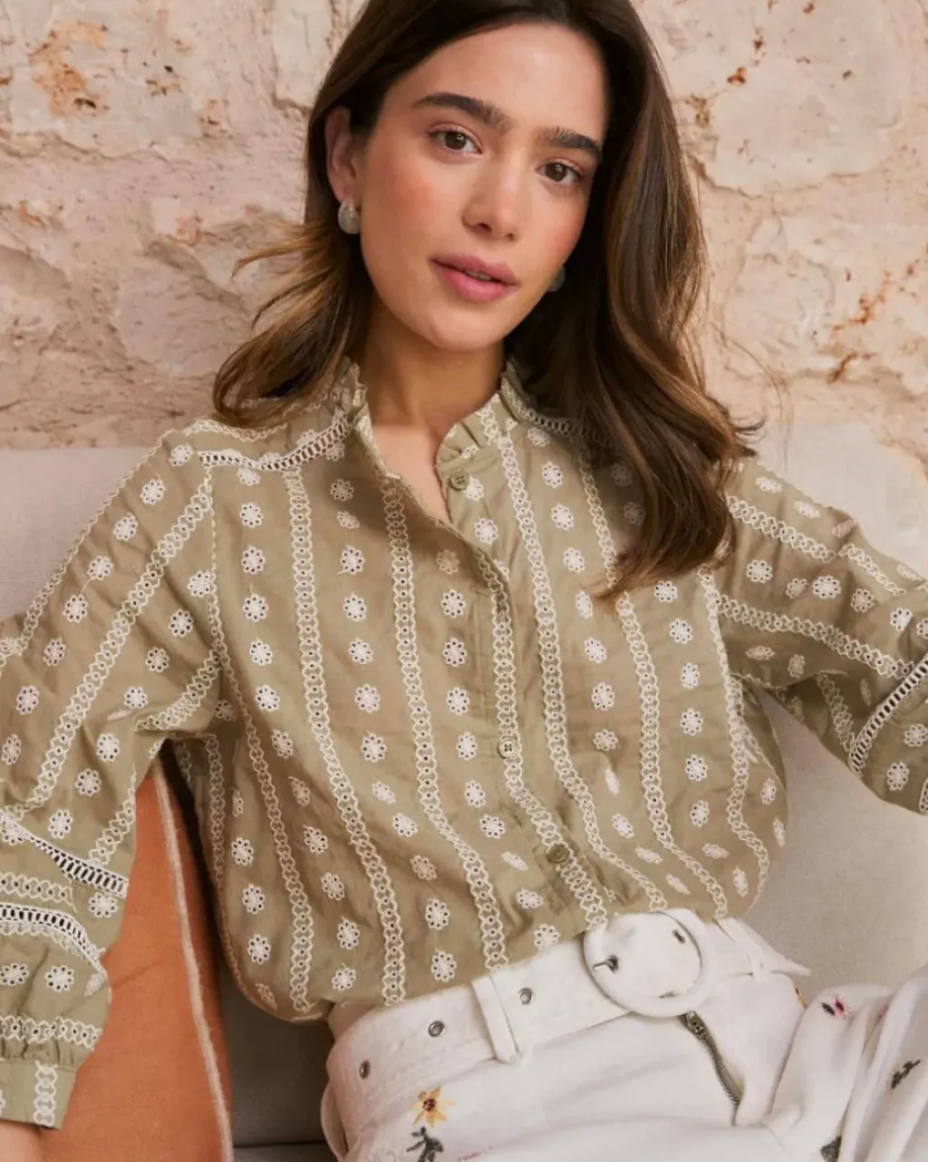 Polin et moi Maternidad|Blusas Y Camisas*Blusa Bordados Flores Elle pistacho