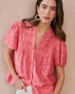 Polin et moi Maternidad|Blusas Y Camisas*Blusa Bordados Niméa coral