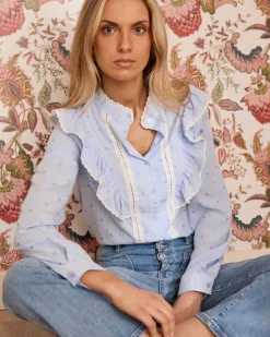Polin et moi Maternidad|Blusas Y Camisas*Blusa Bordados Yaritza Celeste