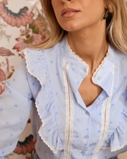 Polin et moi Maternidad|Blusas Y Camisas*Blusa Bordados Yaritza Celeste