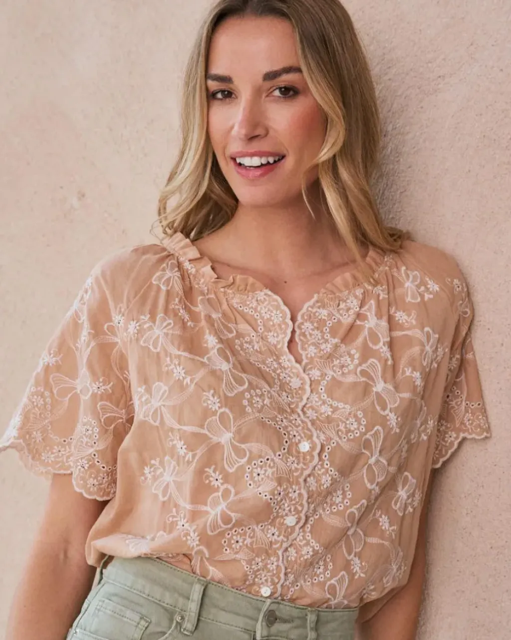 Polin et moi Maternidad|Blusas Y Camisas*Blusa Con Bordado Martha camel