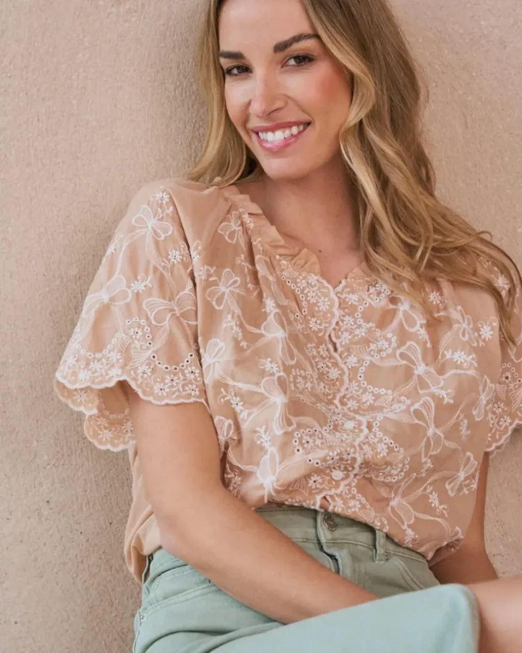 Polin et moi Maternidad|Blusas Y Camisas*Blusa Con Bordado Martha camel