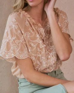 Polin et moi Maternidad|Blusas Y Camisas*Blusa Con Bordado Martha camel