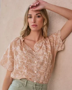 Polin et moi Maternidad|Blusas Y Camisas*Blusa Con Bordado Martha camel