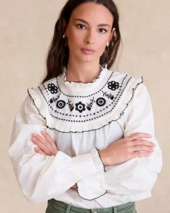 Polin et moi Blusas Y Camisas*Blusa Cuello Indiana BLANCO