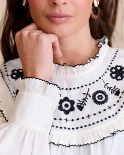 Polin et moi Blusas Y Camisas*Blusa Cuello Indiana BLANCO