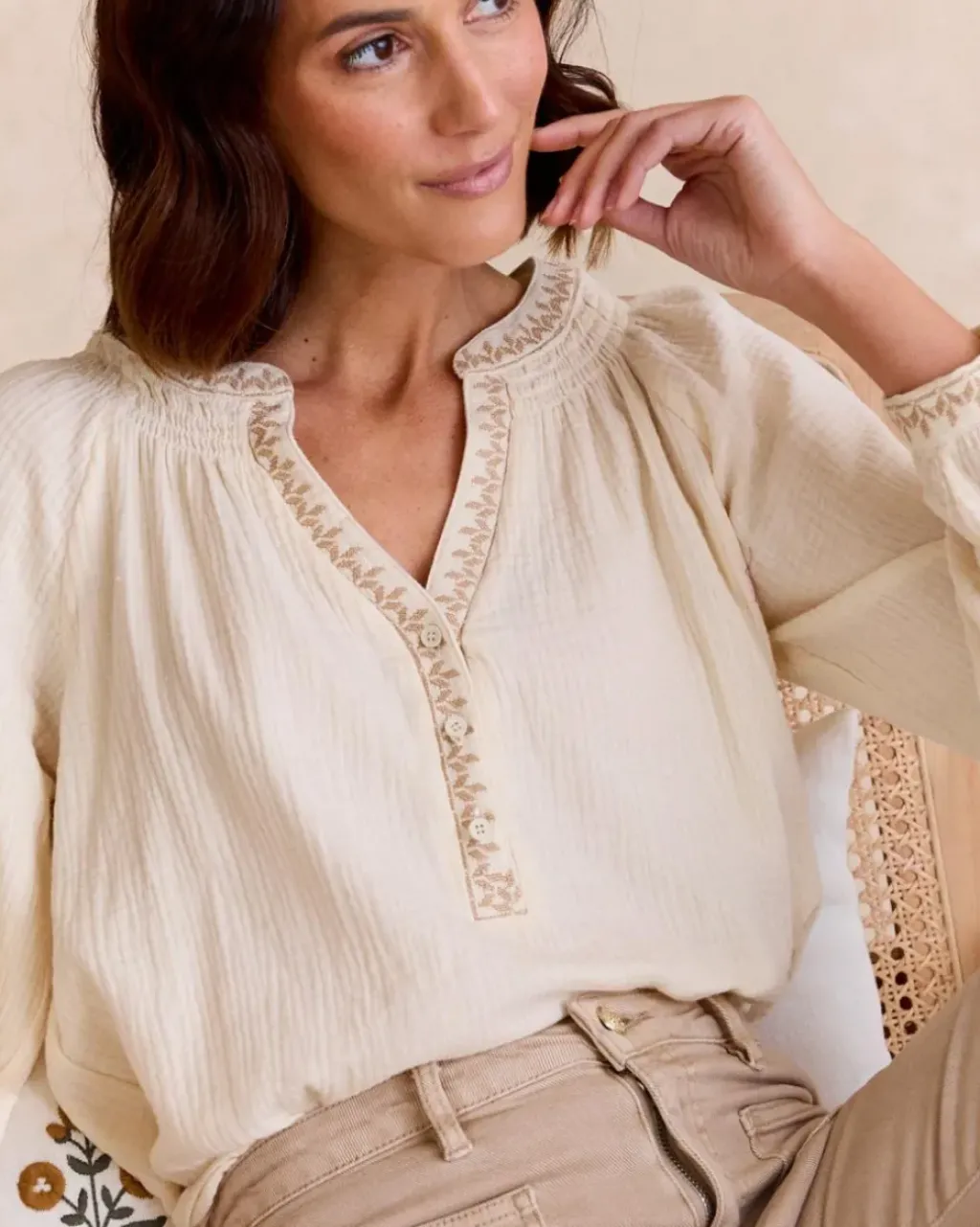 Polin et moi Blusas Y Camisas*Blusa Escote Berenice Crudo