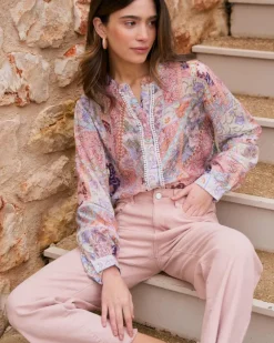 Polin et moi Blusas Y Camisas*Blusa Estampado Patchwork Tamaris Salmon