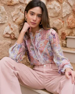 Polin et moi Blusas Y Camisas*Blusa Estampado Patchwork Tamaris Salmon
