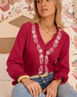 Polin et moi Maternidad|Blusas Y Camisas*Blusa Estampado Rosalía cereza