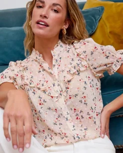 Polin et moi Blusas Y Camisas*Blusa Flor Cruma Crudo