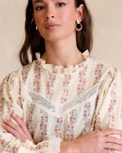 Polin et moi Blusas Y Camisas*Blusa Flores Claudi Crudo