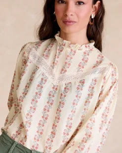 Polin et moi Blusas Y Camisas*Blusa Flores Claudi Crudo