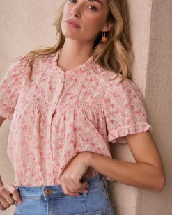 Polin et moi Blusas Y Camisas*Blusa Flores Garine Nude