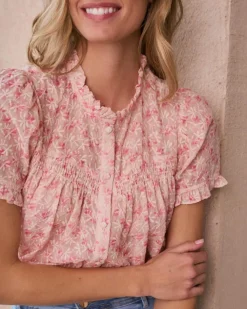 Polin et moi Blusas Y Camisas*Blusa Flores Garine Nude