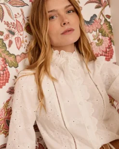 Polin et moi Maternidad|Blusas Y Camisas*Blusa Flores Katia BLANCO