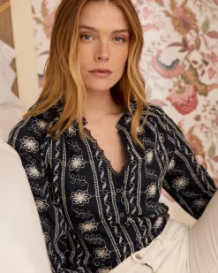 Polin et moi Blusas Y Camisas*Blusa Flores Sol Marino