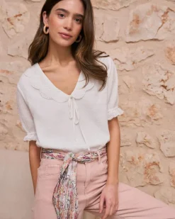 Polin et moi Blusas Y Camisas*Blusa Lisa Nati blanco