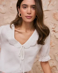 Polin et moi Blusas Y Camisas*Blusa Lisa Nati blanco