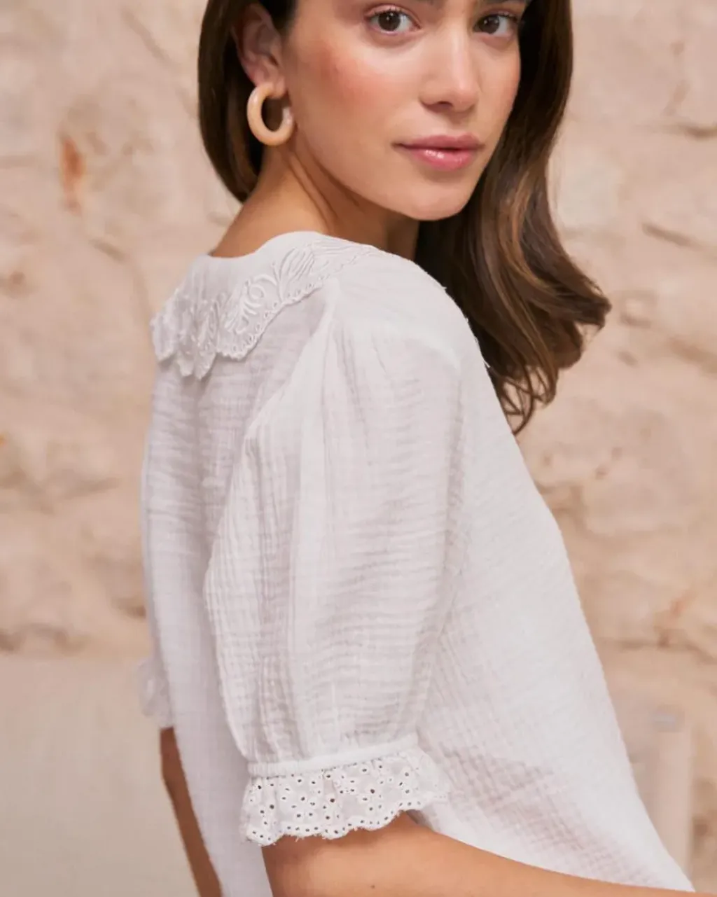 Polin et moi Blusas Y Camisas*Blusa Lisa Nati blanco