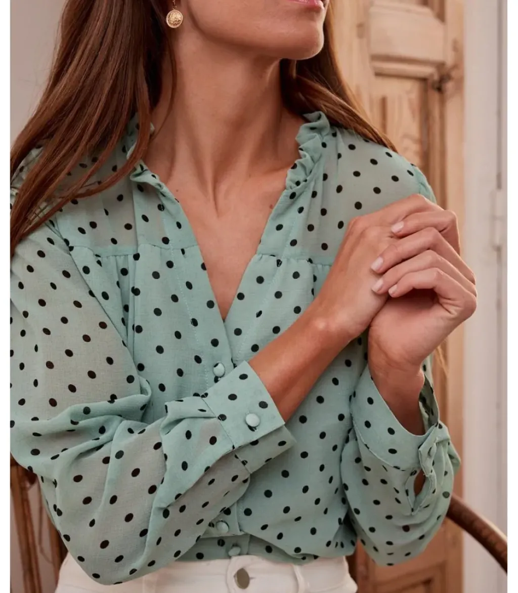 Polin et moi Maternidad|Blusas Y Camisas*Blusa Topos Elama Eucalipto