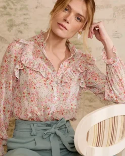 Polin et moi Blusas Y Camisas*Blusa Volantes Orian VerdeAgua