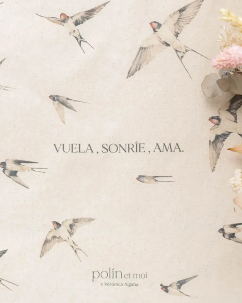Polin et moi Bolsos*Bolsa Solidaria “El vuelo de las golondrinas” Beige