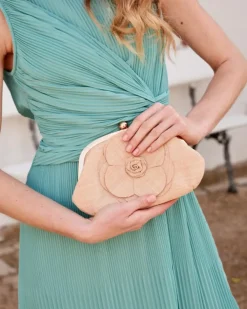Polin et moi Bolsos*Bolso Flor Rafia BEIGE