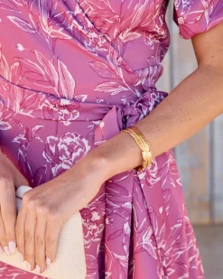 Polin et moi Bisuteria*Brazalete Pluma Savia Oro