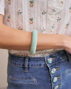 Polin et moi Bisuteria*Brazalete Rafia Lirio Celeste