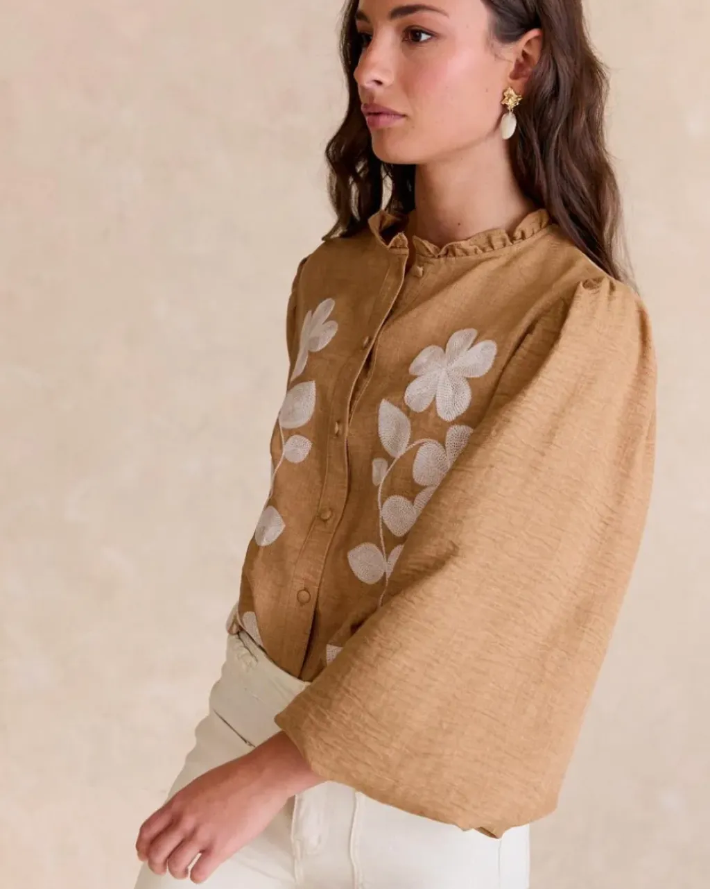 Polin et moi Maternidad|Blusas Y Camisas*Camisa Bordada Ciela CAMEL