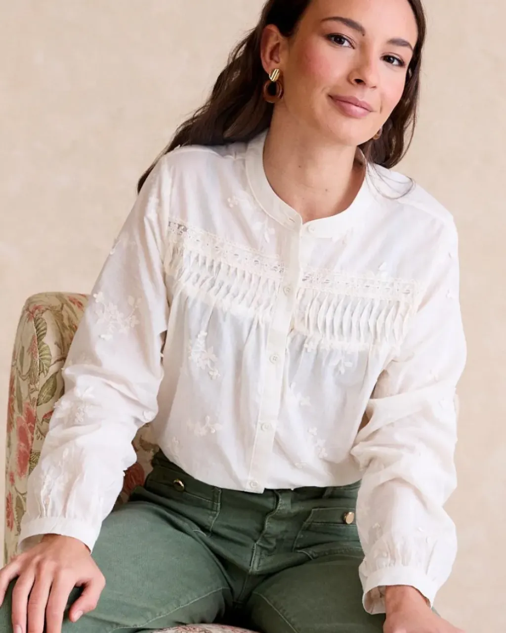 Polin et moi Maternidad|Blusas Y Camisas*Camisa Bordada Lidia Crudo