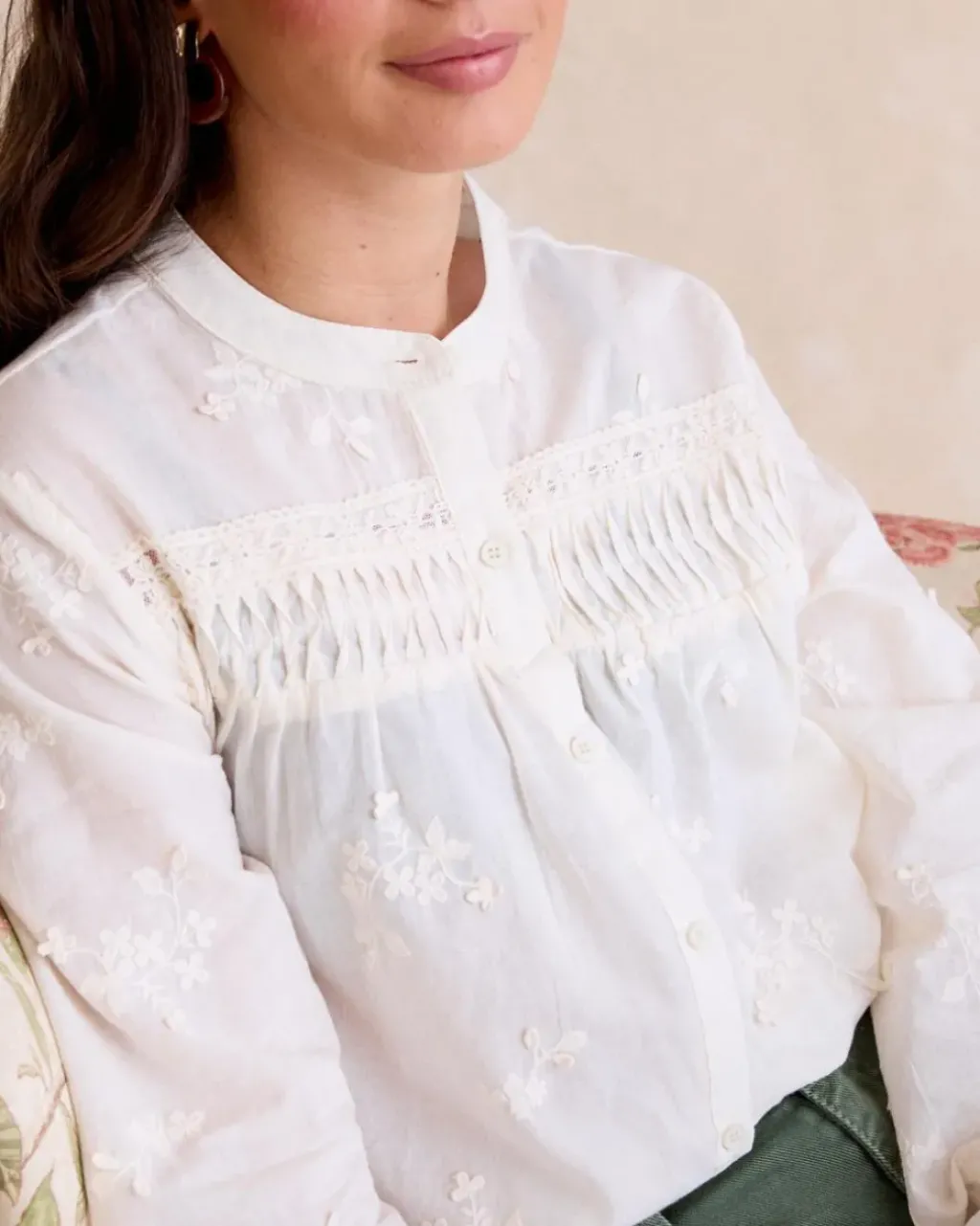 Polin et moi Maternidad|Blusas Y Camisas*Camisa Bordada Lidia Crudo