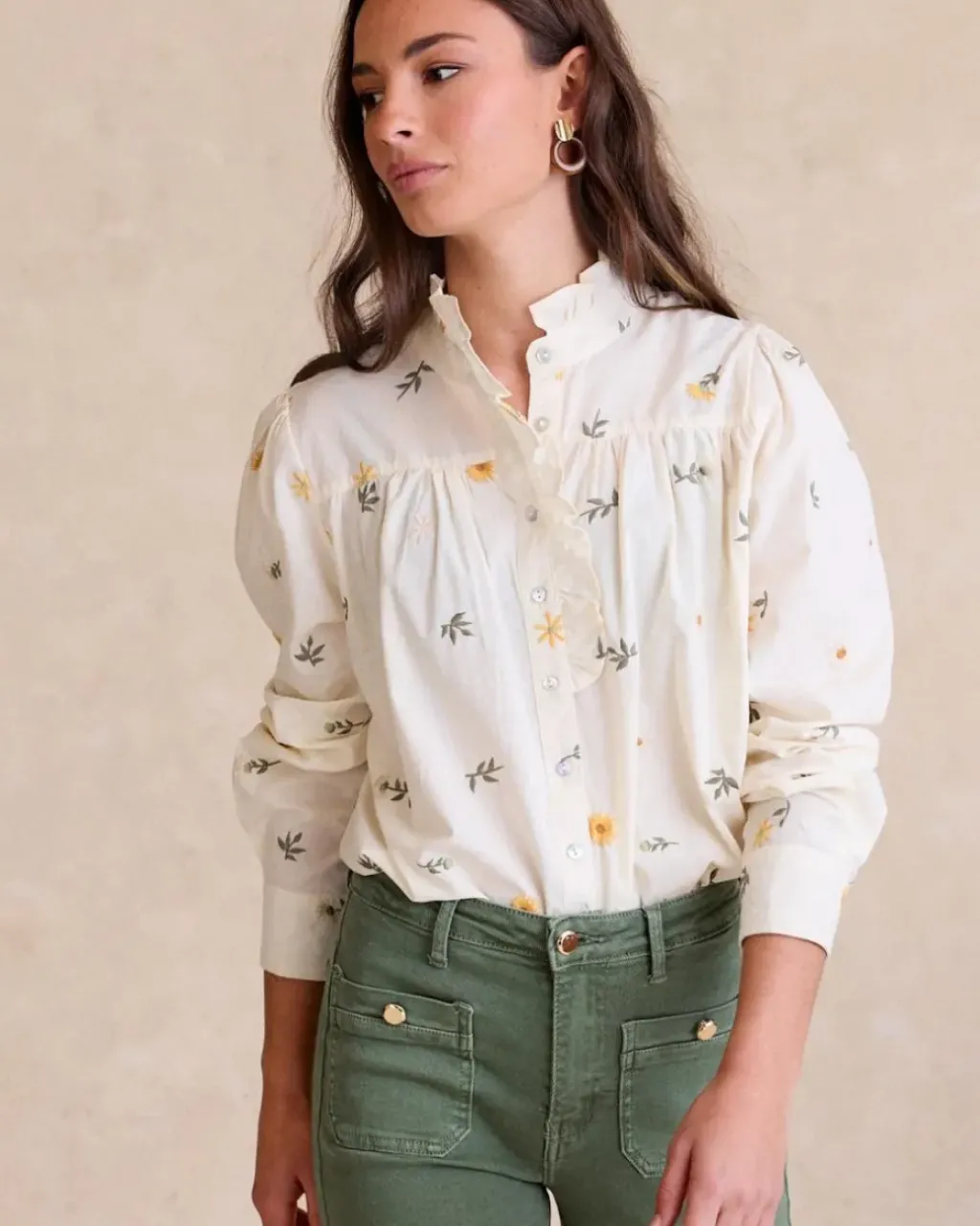 Polin et moi Blusas Y Camisas|Maternidad*Camisa Bordada Sabrina Crudo