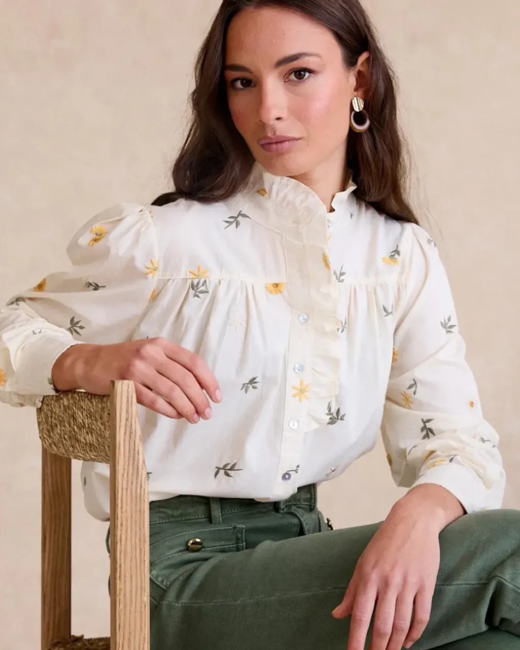 Polin et moi Blusas Y Camisas|Maternidad*Camisa Bordada Sabrina Crudo