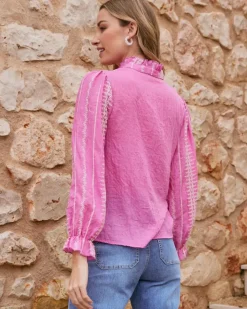 Polin et moi Blusas Y Camisas|Maternidad*Camisa Bordada Tibi Fucsia