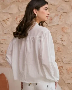 Polin et moi Blusas Y Camisas*Camisa Bordado Escote Lucinda BLANCO