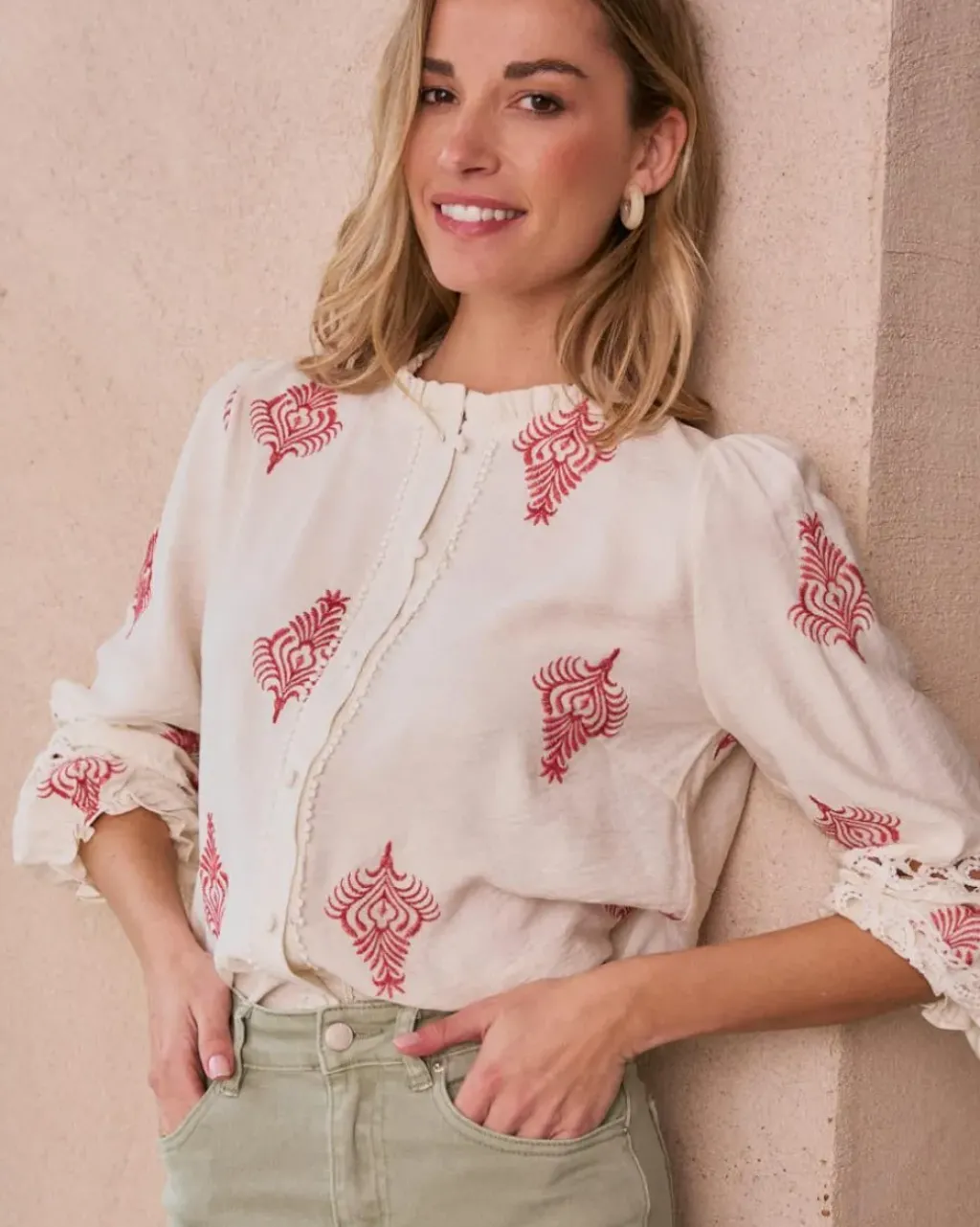 Polin et moi Maternidad|Blusas Y Camisas*Camisa Bordado Herena Crudo
