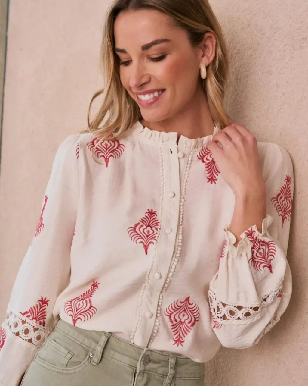 Polin et moi Maternidad|Blusas Y Camisas*Camisa Bordado Herena Crudo