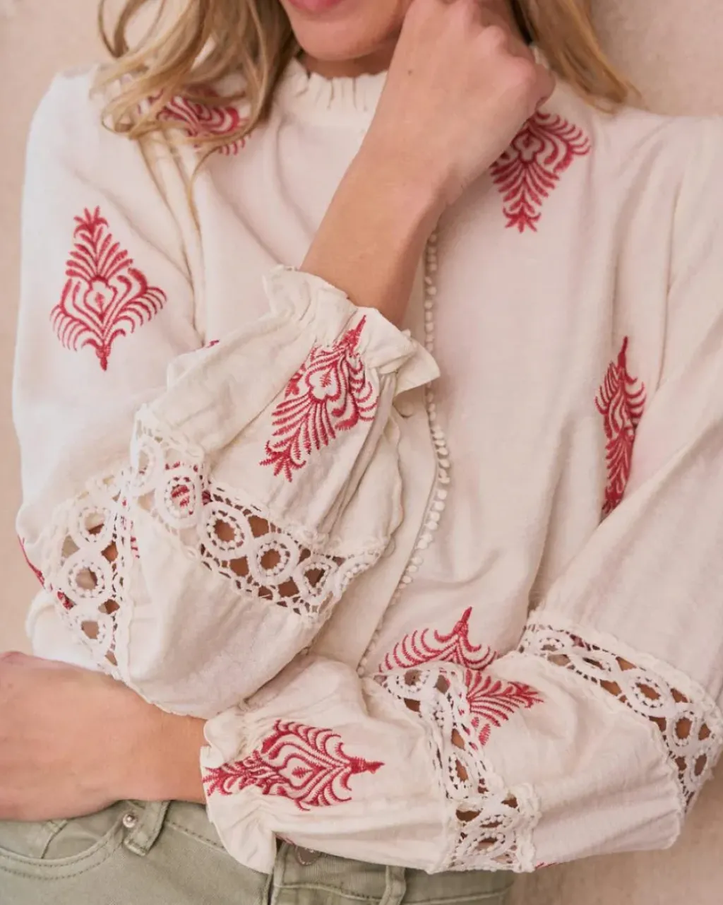 Polin et moi Maternidad|Blusas Y Camisas*Camisa Bordado Herena Crudo