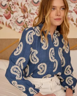 Polin et moi Maternidad|Blusas Y Camisas*Camisa Bordado Paisley Helia DENIM