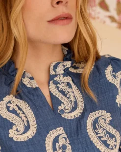 Polin et moi Maternidad|Blusas Y Camisas*Camisa Bordado Paisley Helia DENIM