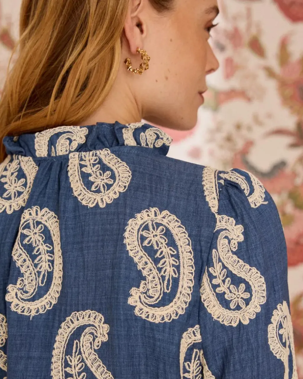 Polin et moi Maternidad|Blusas Y Camisas*Camisa Bordado Paisley Helia DENIM