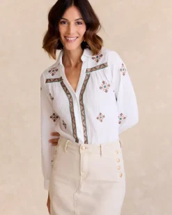 Polin et moi Blusas Y Camisas*Camisa Etnica Pandora blanco
