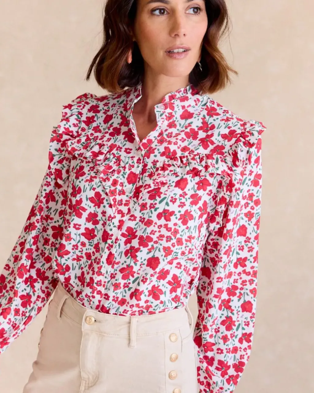 Polin et moi Maternidad|Blusas Y Camisas*Camisa Flores Cinty cereza