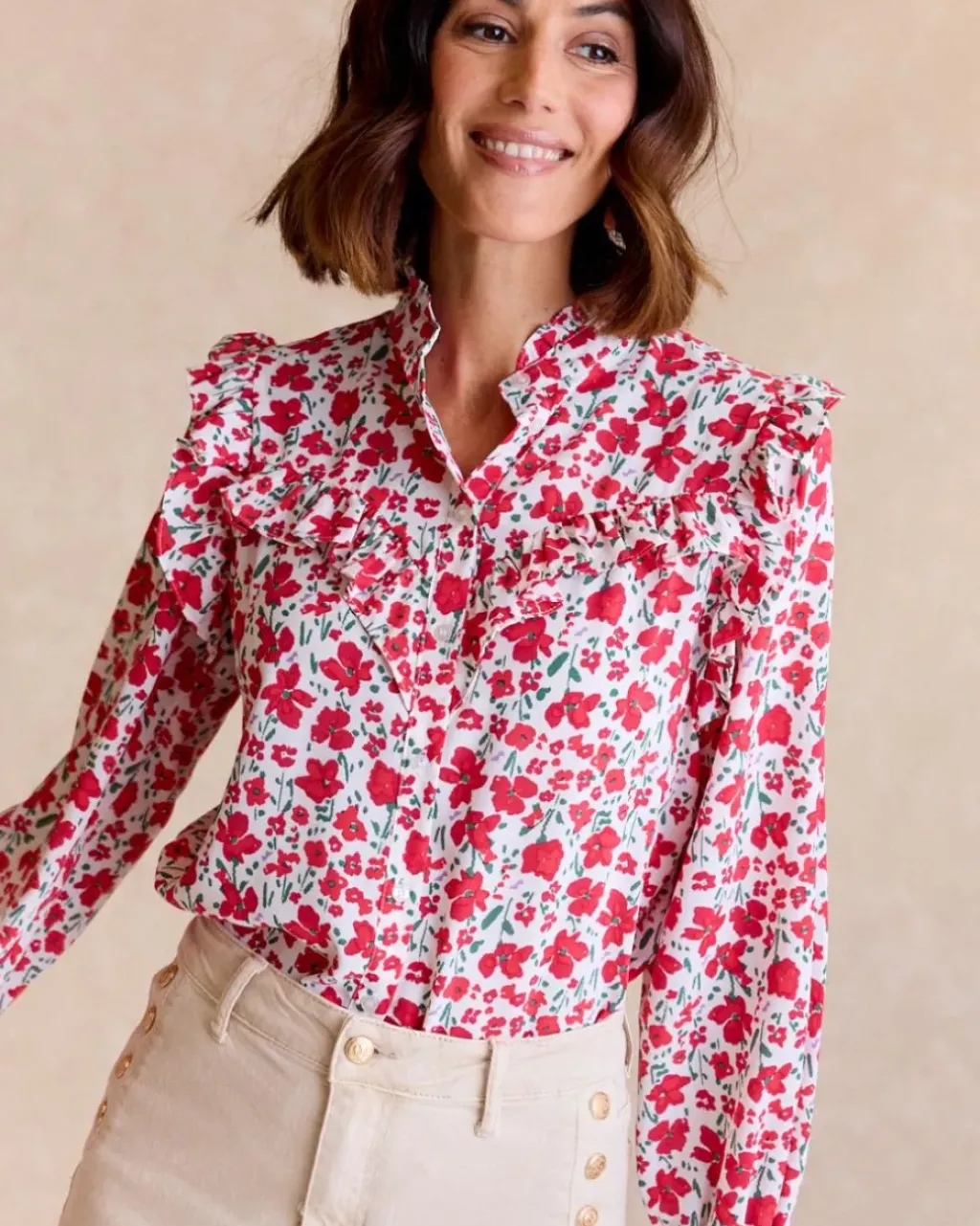 Polin et moi Maternidad|Blusas Y Camisas*Camisa Flores Cinty cereza