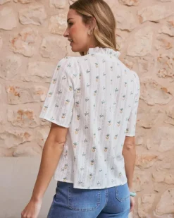 Polin et moi Blusas Y Camisas*Camisa Flores Manga Daria blanco